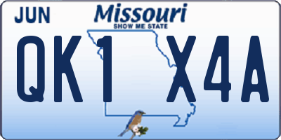 MO license plate QK1X4A