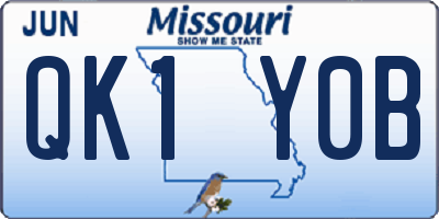 MO license plate QK1Y0B