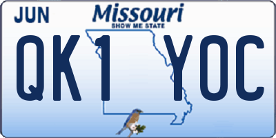 MO license plate QK1Y0C