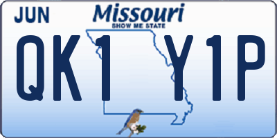MO license plate QK1Y1P
