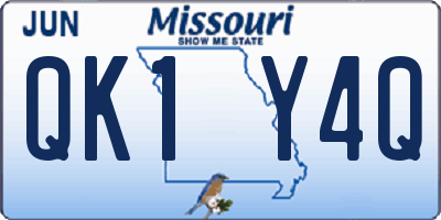 MO license plate QK1Y4Q