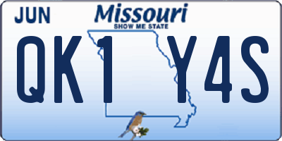 MO license plate QK1Y4S