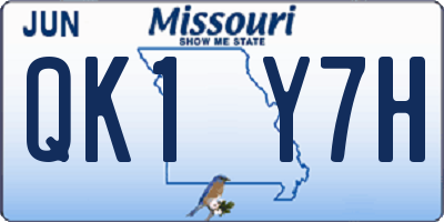 MO license plate QK1Y7H