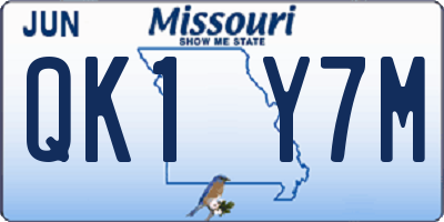 MO license plate QK1Y7M