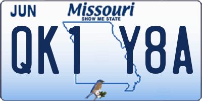 MO license plate QK1Y8A