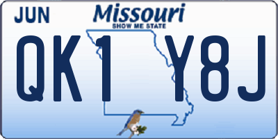 MO license plate QK1Y8J