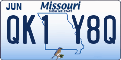 MO license plate QK1Y8Q