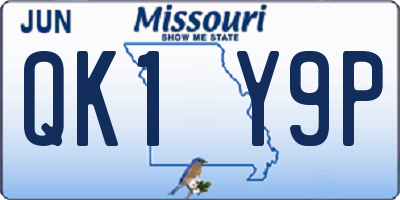 MO license plate QK1Y9P