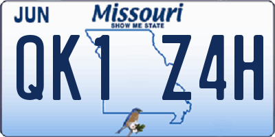 MO license plate QK1Z4H