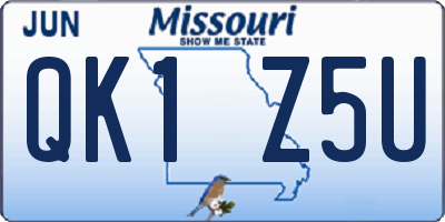 MO license plate QK1Z5U