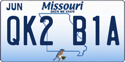 MO license plate QK2B1A