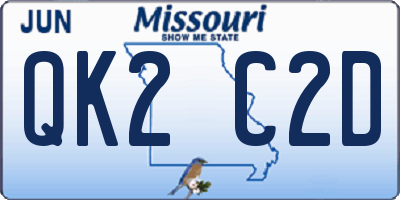 MO license plate QK2C2D