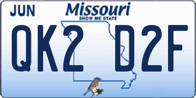 MO license plate QK2D2F