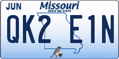 MO license plate QK2E1N