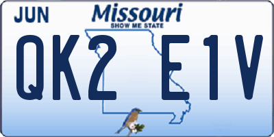 MO license plate QK2E1V