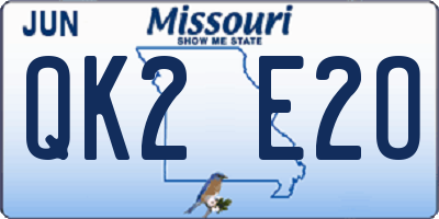 MO license plate QK2E2O