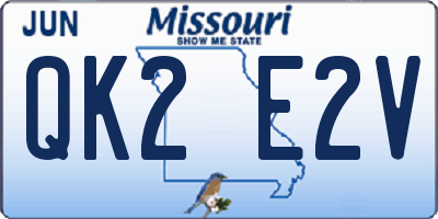 MO license plate QK2E2V