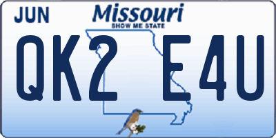MO license plate QK2E4U
