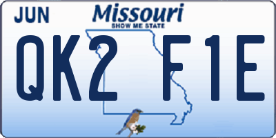 MO license plate QK2F1E