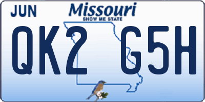 MO license plate QK2G5H