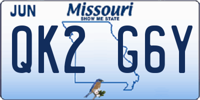 MO license plate QK2G6Y