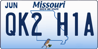 MO license plate QK2H1A
