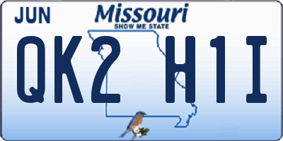 MO license plate QK2H1I
