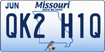 MO license plate QK2H1Q