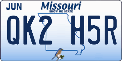 MO license plate QK2H5R
