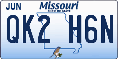 MO license plate QK2H6N