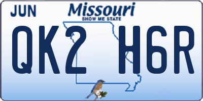 MO license plate QK2H6R