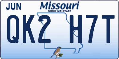 MO license plate QK2H7T