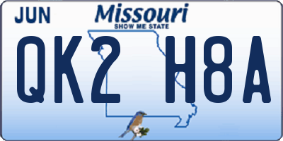 MO license plate QK2H8A