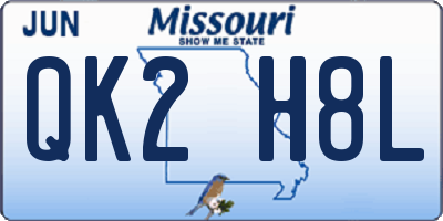 MO license plate QK2H8L