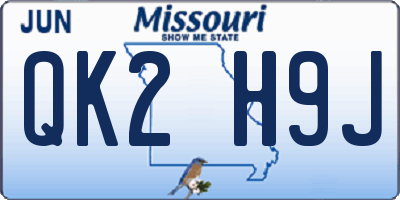 MO license plate QK2H9J