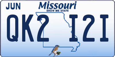 MO license plate QK2I2I