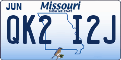 MO license plate QK2I2J