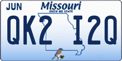 MO license plate QK2I2Q