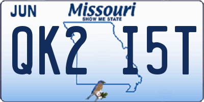 MO license plate QK2I5T