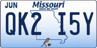 MO license plate QK2I5Y