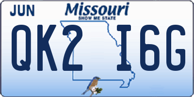 MO license plate QK2I6G