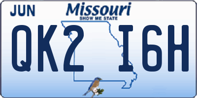 MO license plate QK2I6H