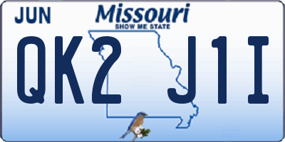MO license plate QK2J1I