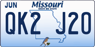 MO license plate QK2J2O