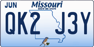 MO license plate QK2J3Y