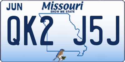 MO license plate QK2J5J