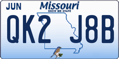 MO license plate QK2J8B