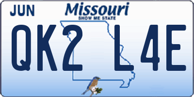 MO license plate QK2L4E