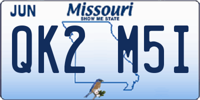 MO license plate QK2M5I