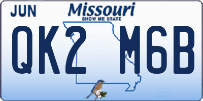 MO license plate QK2M6B